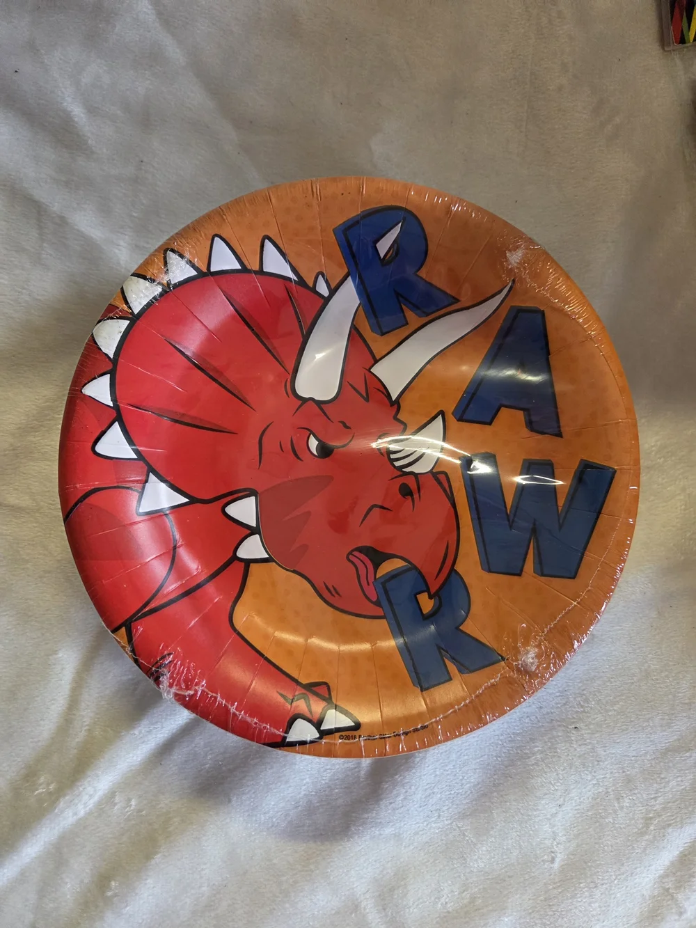 Dinosaur Party Supplies Kit - Red Triceratops Theme